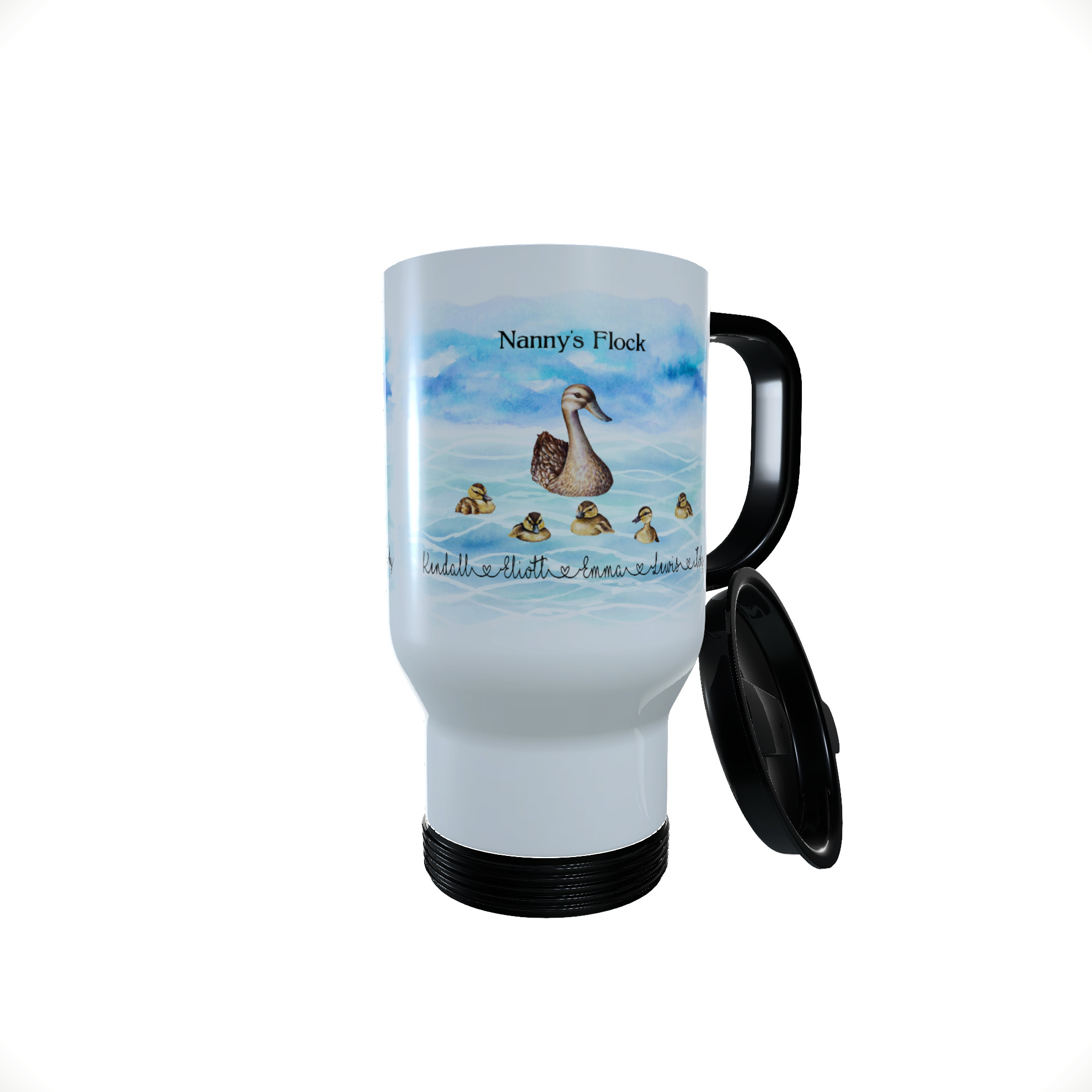 Duck Nanny's Flock Travel Mug, Family Duck Travel Mug